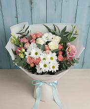 Букет цветов из:  Розы, Лизиантусы и Хризантемы #REPLACE_PRED# Лакинске