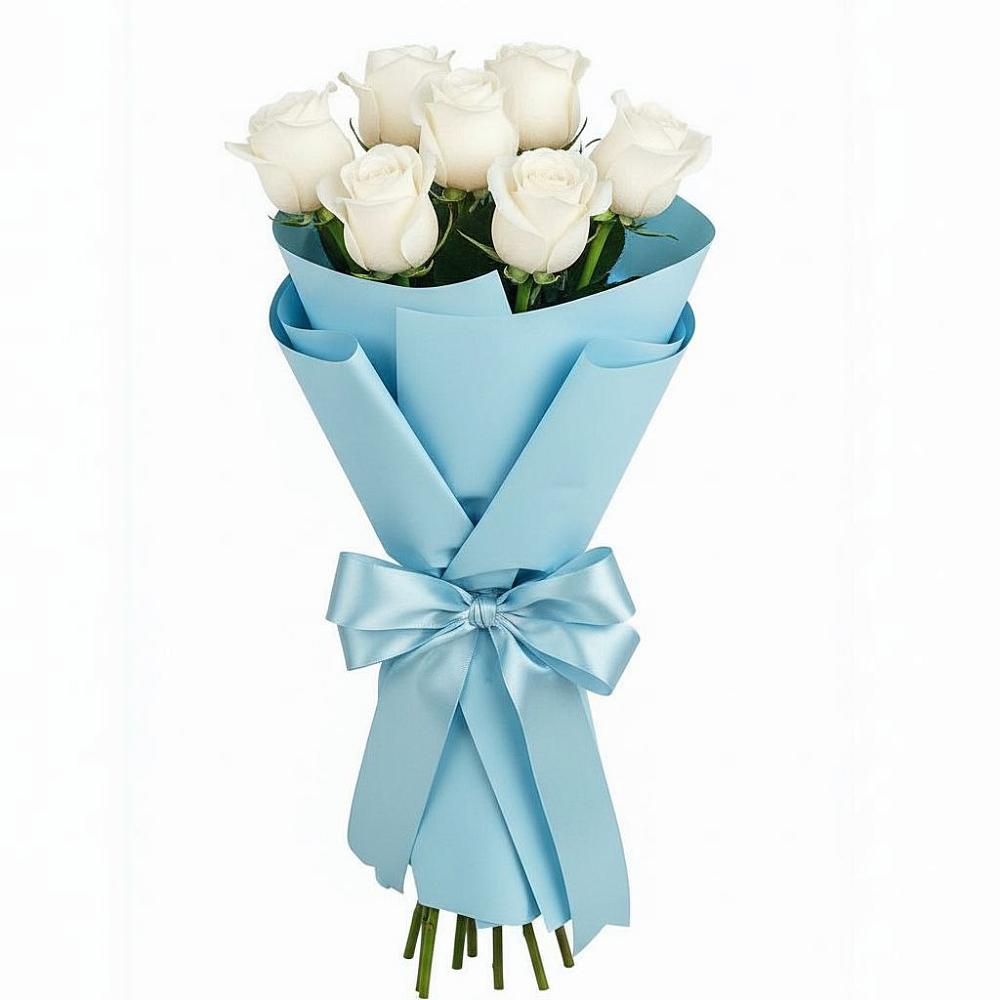 Букет 7 белых роз Проуд в Лакинске