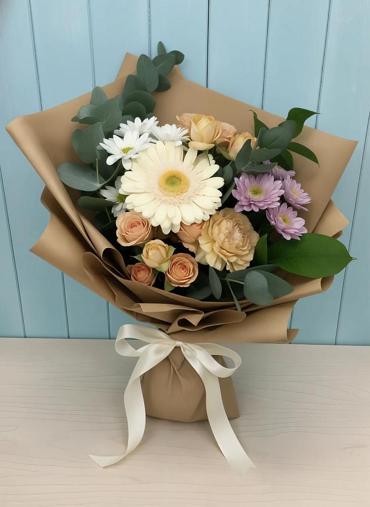 Букет цветов из: Герберы и Хризантемы в Лакинске