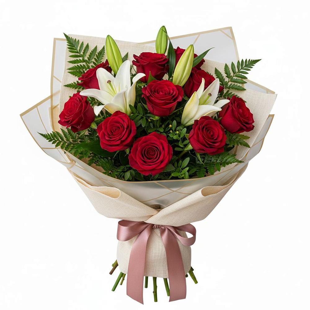 Букет цветов из: Лилии и Розы в Лакинске