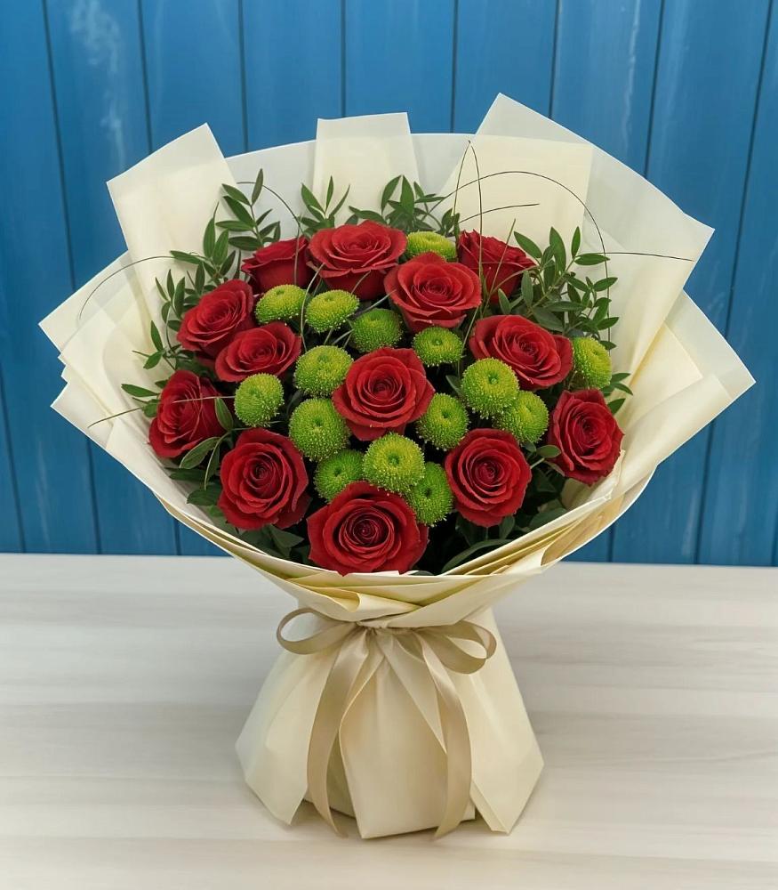 Букет цветов из: Розы и Хризантемы в Лакинске